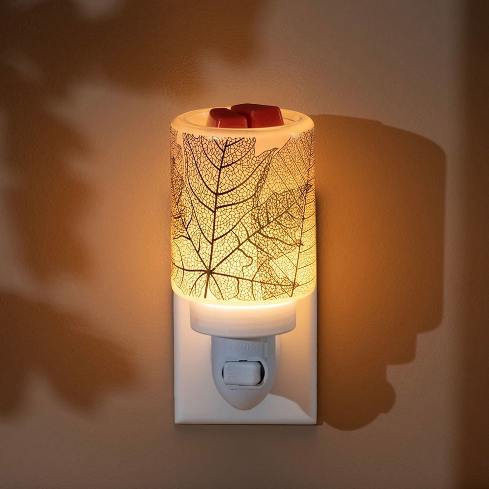 Scentsy Gilded Leaves Plug-In Warmer One Size White Gold NIB Sold Out - Picture 8 of 10